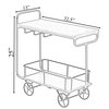 Vintiquewise Metal Wine Bar Serving Cart with Rolling Wheels, Glass Holder, and Wine Rack QI004280